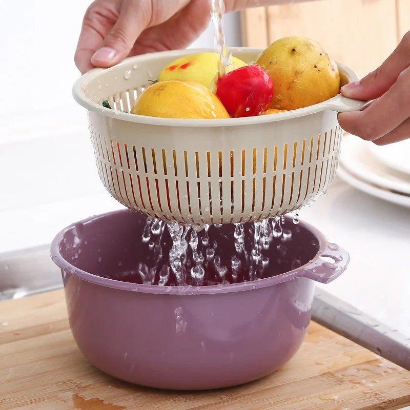 1 Set Double Drain Basket Bowl - go do best