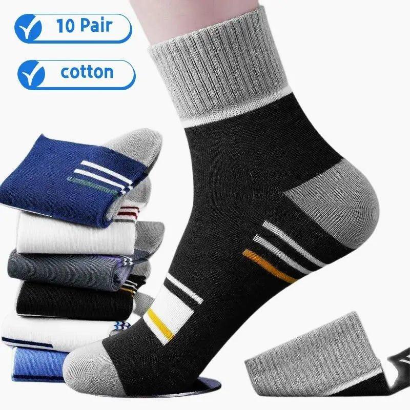 10 Pairs Men'S Pure Cotton Socks - go do best