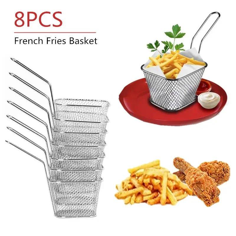 1/2/8Pcs Stainless Steel French Fries Basket Mesh - go do best