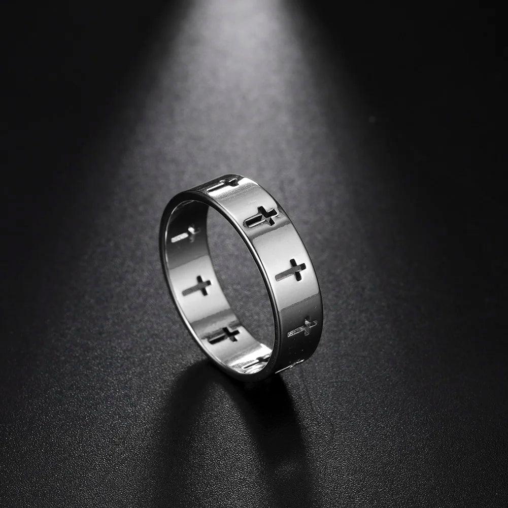 Skyring Hollow Cross Men's Ring - go do best