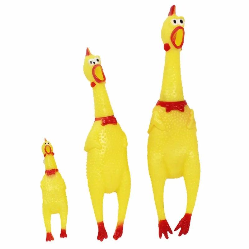 Funny Dog Gadgets Novelty Yellow Rubber Chicken - go do best