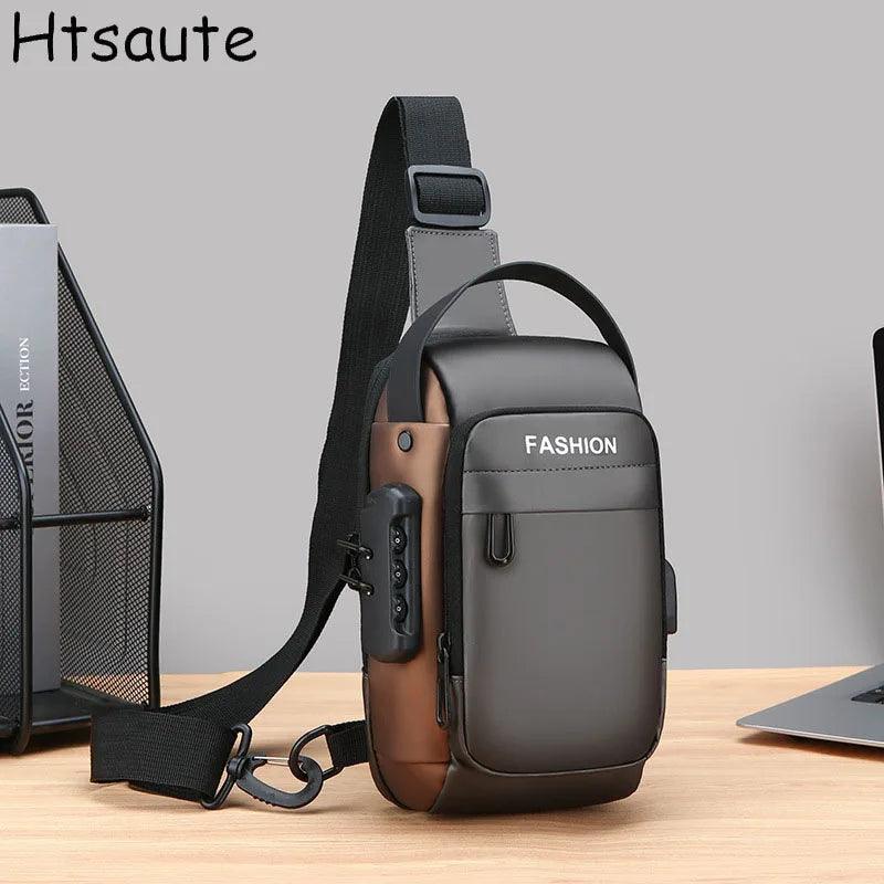 Men Anti Theft Chest Bag Shoulder Bags USB Charging Crossbody Package School Short Trip Messengers Bags Men's Oxford Sling Pack - go do best