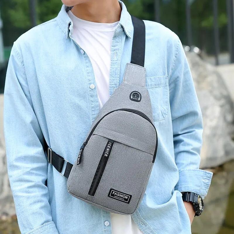 Chest Bag Fashion New Solid Color Men Chest Bag Outdoor Casual Fashion One Shoulder Crossbody Bag - go do best