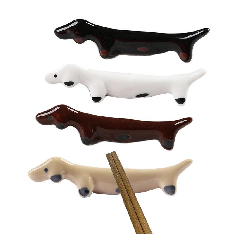 4pcs Folks Holder Set Ceramic Dog Design - go do best