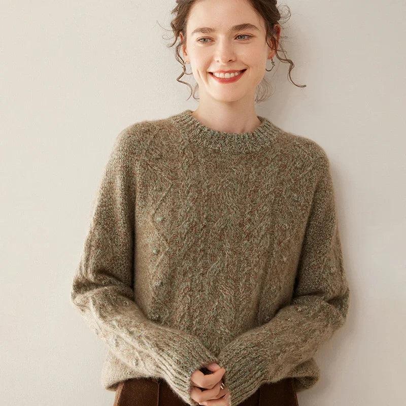 WinvyNee Winter Women Cashmere Wool Thick Sweaters O Neck Long Sleeve Solid Pullover Soft Outerwears Tops Autumn Winter A1054027