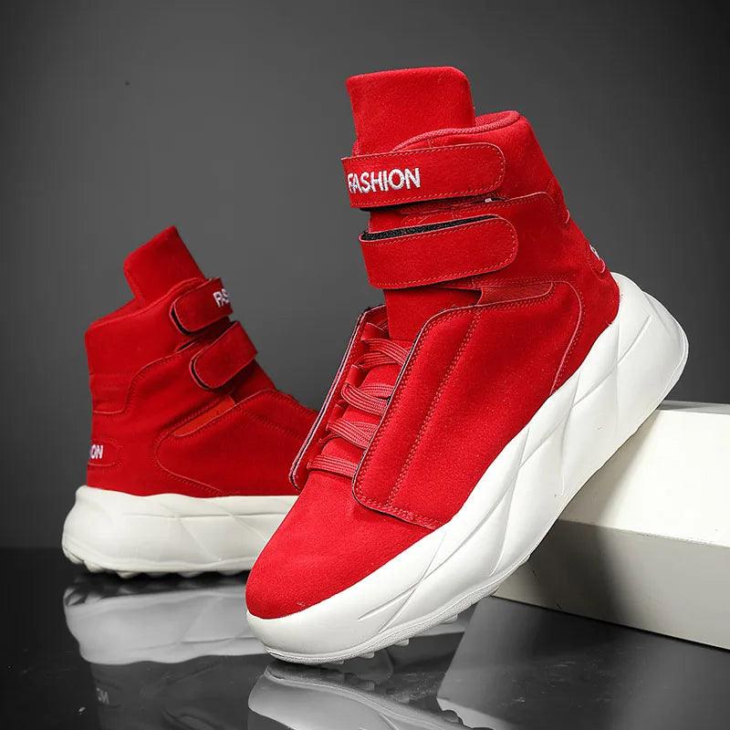 Fashion High Top Red Men's Winter Shoes - go do best