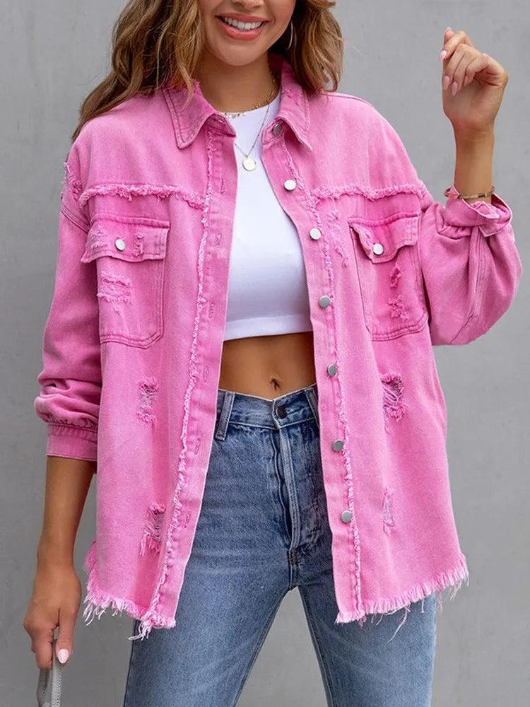 New Loose Denim Jacket Women Spring Autumn Shirt Style Jeancoat Female Casual Top Holiday Outerwear Lady Coat Student Jacket