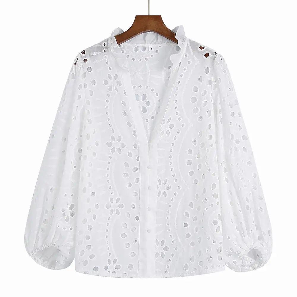 Summer Blouse White Cotton Shirt - go do best