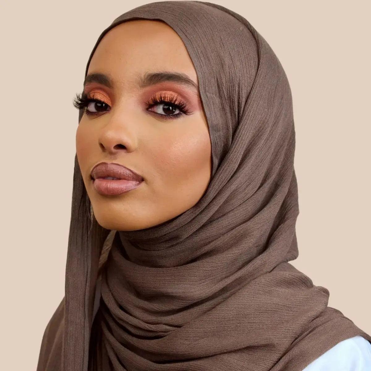 New Arrival Crinkle Rayon Hijab Women Muslim Scarf Shawls Solid Headscarf Wraps Big Size Plain Islamic Turban Headbands Foulard - go do best