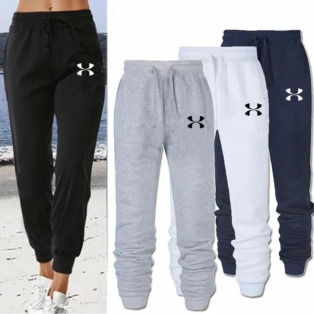 Letter Print Sports Jogger Pants, Tie Waist Solid Casual Every Day Sweatpants, Women's Clothing - go do best