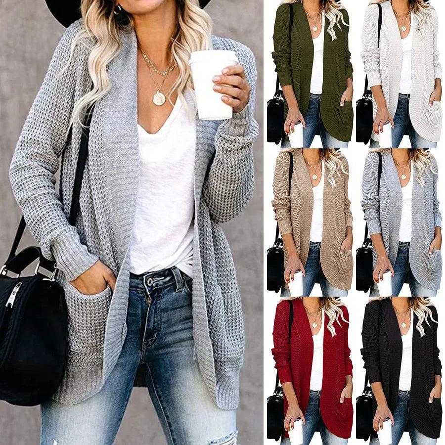 Autumn Long Coat Women Jumper Pull Femme Loose Knitted Ladies Outerwear Ropa Mujer Fashion Cardigan Jacket Sweater Woman Clothes