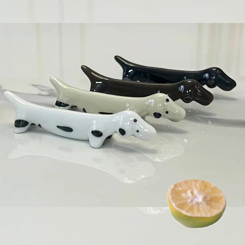 4pcs Folks Holder Set Ceramic Dog Design - go do best